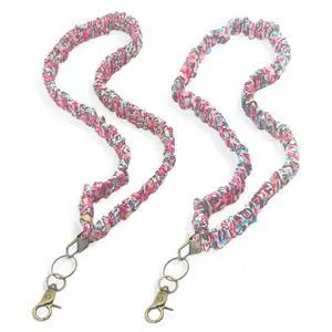 2 Pcs Scrunchie Lanyard, Scrunch Teacher Lanyard for Women for ID Badges Keys Scrunchy Cute Stretchy Badge Holder Neck Keychain with Clip 2 Pcs Scrunchie Lanyard, Scrunch Teacher Lanyard for Women for ID Badges Keys Scrunchy Cute Stretchy Badge Holder Neck Keychain with Clip