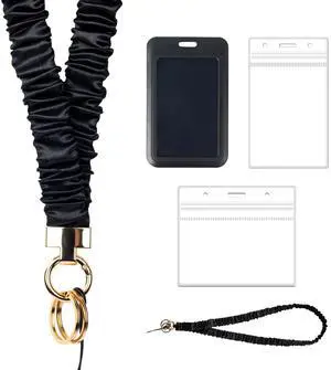 Scrunchie Teacher Lanyard for Id Badges Retractable Scrunchie Lanyard with 3 ID Card Holder 2 Keychain Rings for Women Teacher Student Cute Scrunchie Teacher Lanyard for Id Badges Retractable Scrunchie Lanyard with 3 ID Card Holder 2 Keychain Rings for Women Teacher Student Cute