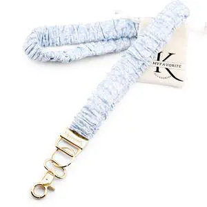 Stylish Scrunchie Lanyard for ID Badges Cute Neck Stretchy Lanyard for Keys Retractable Keychain Holder (Cotton Blue) Stylish Scrunchie Lanyard for ID Badges Cute Neck Stretchy Lanyard for Keys Retractable Keychain Holder (Cotton Blue)