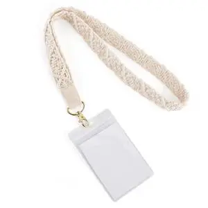 Macrame Lanyard Holder Neck Lanyards for ID Badges Keys Key Chain Boho Style Long Lanyard Strap for Women Teacher Employee Student, 17.9" Macrame Lanyard Holder Neck Lanyards for ID Badges Keys Key Chain Boho Style Long Lanyard Strap for Women Teacher Employee Student, 17.9"
