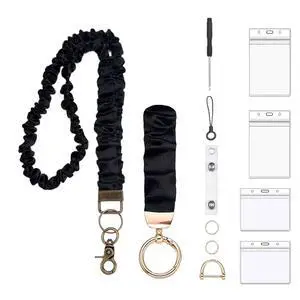 2 Set Stretchy Scrunchie Lanyard Teacher Lanyard Scrunchie Keychain Wristlet and Neck Lanyards for ID Badges Teacher Lanyards with ID Holder with 4 Card Holders for Nurses School 2 Set Stretchy Scrunchie Lanyard Teacher Lanyard Scrunchie Keychain Wristlet and Neck Lanyards for ID Badges Teacher Lanyards with ID Holder with 4 Card Holders for Nurses School