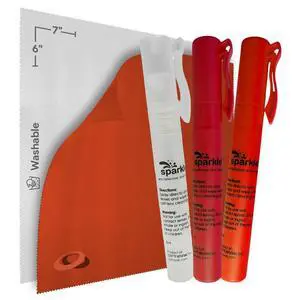 Sparkle Anti-Reflective Safe Pen Lens Cleaner Spray kit - (3) 0.3oz Glasses Cleaner Pen Spray & (2) Microfiber Cloth for Eyeglasses, Sunglasses, Lenses, Screens and Camera Cleaning Kit (5 Piece Set) Sparkle Anti-Reflective Safe Pen Lens Cleaner Spray kit - (3) 0.3oz Glasses Cleaner Pen Spray & (2) Microfiber Cloth for Eyeglasses, Sunglasses, Lenses, Screens and Camera Cleaning Kit (5 Piece Set)