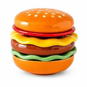 6-Piece Stackable Ceramic Burger Plate Set for Sauces & Dips 6-Piece Stackable Ceramic Burger Plate Set for Sauces & Dips