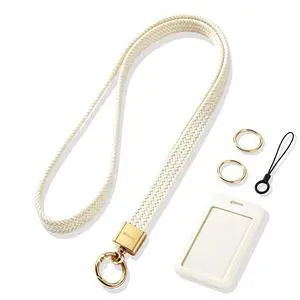 Stretchy Elastic Thin Long Neck Lanyard with Detachable ID Badge Holder, Cute Comfortable Fabric Woven Work Lanyards for ID Badges & Keys, Teacher Nurse Womens Lanyard Stretchy Elastic Thin Long Neck Lanyard with Detachable ID Badge Holder, Cute Comfortable Fabric Woven Work Lanyards for ID Badges & Keys, Teacher Nurse Womens Lanyard