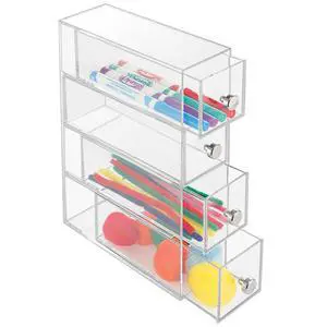 36560EU 4-Drawer Vanity/Cosmetic Organizer, Set of 1, Clear 36560EU 4-Drawer Vanity/Cosmetic Organizer, Set of 1, Clear