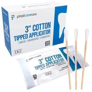 Cotton Tipped Applicators 3 Inch - Non Sterile Cotton Swabs with Wooden Sticks - Medical Cotton Tip Applicator for Multiple Uses (1000 Pack) Cotton Tipped Applicators 3 Inch - Non Sterile Cotton Swabs with Wooden Sticks - Medical Cotton Tip Applicator for Multiple Uses (1000 Pack)