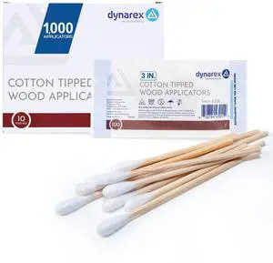 Cotton Tipped Wood Applicators - 6" - Non-Sterile - Medical Swabs for Wound Care, Cleaning, Crafts - 10 Pouches per Box, 100 Applicators per Pouch Cotton Tipped Wood Applicators - 6" - Non-Sterile - Medical Swabs for Wound Care, Cleaning, Crafts - 10 Pouches per Box, 100 Applicators per Pouch