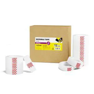 12 Rolls Invisible Tape Refills Easy Tear, Matte-Finish Bulk Tape Writable, Clear Magic Tapes Home School for Labeling Gift Wrapping Scrapbook, Compatible with Tape Dispenser, 3/4 x 1000 Inches 12 Rolls Invisible Tape Refills Easy Tear, Matte-Finish Bulk Tape Writable, Clear Magic Tapes Home School for Labeling Gift Wrapping Scrapbook, Compatible with Tape Dispenser, 3/4 x 1000 Inches