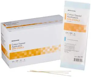Cotton-Tipped Applicator Swabstick, Non-Sterile, 6 in, 100 ct Cotton-Tipped Applicator Swabstick, Non-Sterile, 6 in, 100 ct