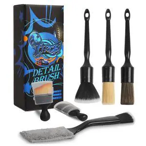 6PCS Car Detailing Brush Set, Boars Hair Car Detailing Brushes, Ultra Soft No Scratch Interior Detail Brush, Car Duster, Car Interior Detailing kit, Car Cleaning Supplies kit for Leather, Air Vents 6PCS Car Detailing Brush Set, Boars Hair Car Detailing Brushes, Ultra Soft No Scratch Interior Detail Brush, Car Duster, Car Interior Detailing kit, Car Cleaning Supplies kit for Leather, Air Vents