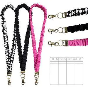3 Pcs Scrunchie Lanyards for ID Badges Retractable Badge Holder with Clip-Stretchy Elastic Keychain ID Holder Scrunchie Lanyard for Women Work, Office, School, Hospital, Cruise, 3 Styles 3 Pcs Scrunchie Lanyards for ID Badges Retractable Badge Holder with Clip-Stretchy Elastic Keychain ID Holder Scrunchie Lanyard for Women Work, Office, School, Hospital, Cruise, 3 Styles