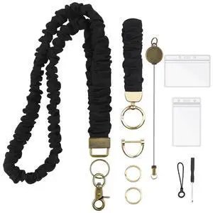 2 Pcs Cute Lanyard for Id Badges Keys Set Scrunchie Lanyard Teacher 2 Pcs Cute Lanyard for Id Badges Keys Set Scrunchie Lanyard Teacher