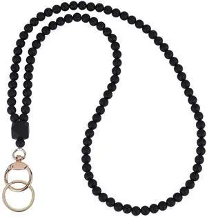 Hexagon Silicone Lanyard Beaded Lanyard Cute Super Silicone Beads Lanyards Teacher Lanyards for ID Badges and Keys Breakaway Gift for Women Nurse Teacher(Black) Hexagon Silicone Lanyard Beaded Lanyard Cute Super Silicone Beads Lanyards Teacher Lanyards for ID Badges and Keys Breakaway Gift for Women Nurse Teacher(Black)