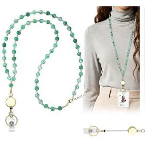 Retractable Lanyards for ID Badges Cute Beaded Teachers Lanyard Retractable Lanyards for ID Badges Cute Beaded Teachers Lanyard