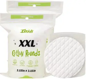 Extra Large Cotton Rounds, 3.15 inches Diameter,(120 Count),100% Pure Cotton Pads, Soft and Lint-Free for Makeup Removal and Face Cleansing Extra Large Cotton Rounds, 3.15 inches Diameter,(120 Count),100% Pure Cotton Pads, Soft and Lint-Free for Makeup Removal and Face Cleansing