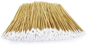 500 Count 6-Inch Long Cotton Swabs for Cleaning with Wooden Stick 500 Count 6-Inch Long Cotton Swabs for Cleaning with Wooden Stick