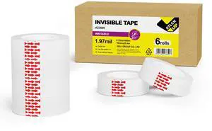 Invisible Matte Tape Refill 6 Rolls, Clear Magic Adhesive Tape Bulk Hand Tearable for School Office Supplies Packing Repairing Scrapbook, Compatible with Tape Dispenser, 0.75in x 1000in Invisible Matte Tape Refill 6 Rolls, Clear Magic Adhesive Tape Bulk Hand Tearable for School Office Supplies Packing Repairing Scrapbook, Compatible with Tape Dispenser, 0.75in x 1000in