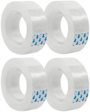 4 Rolls Transparent Clear Tape Refills for Dispenser, 0.7-Inch Wide, 27.3 Yards Long, Perfect for Gift Wrapping, Crafts, Home, School, Office. 4 Rolls Transparent Clear Tape Refills for Dispenser, 0.7-Inch Wide, 27.3 Yards Long, Perfect for Gift Wrapping, Crafts, Home, School, Office.
