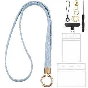 Stretchy Lanyard for ID Badges and Keys, Lightweight Thin Neck Strap - Light Comfort with Metal Clasp for Teachers Nurses Students Office WorkersBlue Stretchy Lanyard for ID Badges and Keys, Lightweight Thin Neck Strap - Light Comfort with Metal Clasp for Teachers Nurses Students Office WorkersBlue