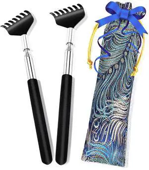 Portable Extendable Back Scratcher, 2 Pack Metal Telescoping Backscratchers for Adults, Kids,Dogs Itch Scratcher with Beautiful Gifts Packaging Portable Extendable Back Scratcher, 2 Pack Metal Telescoping Backscratchers for Adults, Kids,Dogs Itch Scratcher with Beautiful Gifts Packaging