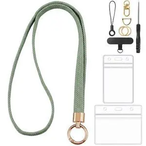 Stretchy Lanyard for ID Badges and Keys, Lightweight Thin Neck Strap - Light Comfort with Metal Clasp for Teachers Nurses Students Office WorkersGreen Stretchy Lanyard for ID Badges and Keys, Lightweight Thin Neck Strap - Light Comfort with Metal Clasp for Teachers Nurses Students Office WorkersGreen