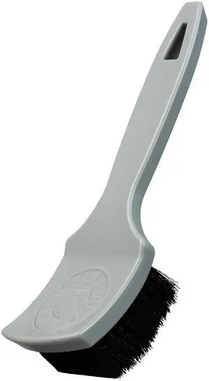 The Nifty Interior Detailing Brush, Synthetic Bristle Scrub Tool for Car Carpet Floor Mats Upholstery Trunk Liners, Auto Cabin Cleaning Brush with Ergonomic Short Handle - Grey The Nifty Interior Detailing Brush, Synthetic Bristle Scrub Tool for Car Carpet Floor Mats Upholstery Trunk Liners, Auto Cabin Cleaning Brush with Ergonomic Short Handle - Grey