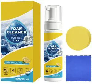 Car Interior Cleaner Foam Kit with Sponge & Towel, Multi Purpose Foam Cleaner for Leather, Fabric, Plastic & Upholstery, Deep Cleaning Car Dashboard Seats Carpet Headliner, Lemon Fresh Scent Car Interior Cleaner Foam Kit with Sponge & Towel, Multi Purpose Foam Cleaner for Leather, Fabric, Plastic & Upholstery, Deep Cleaning Car Dashboard Seats Carpet Headliner, Lemon Fresh Scent