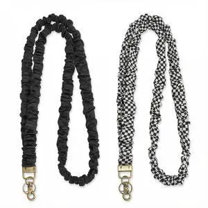 2 Pack Stretchy Teacher Lanyard for ID Badges, Soft Black Checkered Scrunchie Lanyards for Keys, Cute Elastic Neck Strap for Women Nurses, Comfy Fabric Badge Holder for Cruise 2 Pack Stretchy Teacher Lanyard for ID Badges, Soft Black Checkered Scrunchie Lanyards for Keys, Cute Elastic Neck Strap for Women Nurses, Comfy Fabric Badge Holder for Cruise