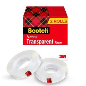 Transparent Tape, 1/2 in x 1296 in, 2 Rolls Transparent Tape, 1/2 in x 1296 in, 2 Rolls