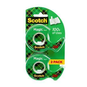 Magic Tape with Dispenser, 1/2 in x 750 in, 2 Pack Invisible Matte Finish Tape for Labeling, Repairing & Wrapping, Writable, Photo-Safe, Ideal for Office, School & Home Use Magic Tape with Dispenser, 1/2 in x 750 in, 2 Pack Invisible Matte Finish Tape for Labeling, Repairing & Wrapping, Writable, Photo-Safe, Ideal for Office, School & Home Use