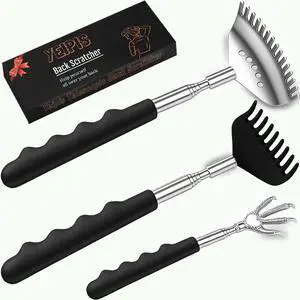 3pcs Upgraded Back Scratcher Massager, Telescoping Back Massage Stocking Stuffers for Men in a box with Eagle Claw, 9-teeth Rake Claw and 15-teeth Rake Claw, Rubber Handle, White Elephant Gifts 3pcs Upgraded Back Scratcher Massager, Telescoping Back Massage Stocking Stuffers for Men in a box with Eagle Claw, 9-teeth Rake Claw and 15-teeth Rake Claw, Rubber Handle, White Elephant Gifts