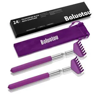2 Pack Portable Extendable Back Scratcher, Stainless Steel Telescoping Back Scratcher with Beautiful Present Packaging(Purple) 2 Pack Portable Extendable Back Scratcher, Stainless Steel Telescoping Back Scratcher with Beautiful Present Packaging(Purple)