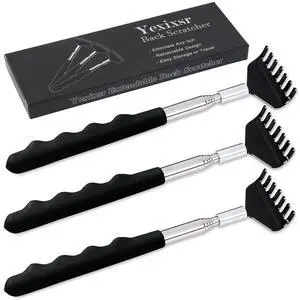 3 Pack Back Scratcher Extendable Metal Back Scratcher for Men Women Adults, Telescoping Back Massager with Rubber Handles, Christmas Gift Stocking Stuffers 3 Pack Back Scratcher Extendable Metal Back Scratcher for Men Women Adults, Telescoping Back Massager with Rubber Handles, Christmas Gift Stocking Stuffers