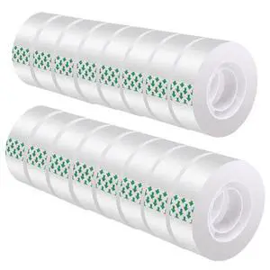 Clear Tape 16 Rolls - Transparent Gift Wrapping Tape Refills, Premium Adhesive for Gifts, Office Tapes Bulk, Desk & Home Supplies - Gift Wrap Tape Rolls Clear Tape 16 Rolls - Transparent Gift Wrapping Tape Refills, Premium Adhesive for Gifts, Office Tapes Bulk, Desk & Home Supplies - Gift Wrap Tape Rolls