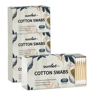 Cotton Swabs - Biodegradable Bamboo & Cotton, Double-Tipped Cleaning Swabs with Pointed & Round Tips, Hypoallergenic for Ear, Makeup, Eye Makeup Removal, Nail Polish Touch-Ups (1000 Ct) Cotton Swabs - Biodegradable Bamboo & Cotton, Double-Tipped Cleaning Swabs with Pointed & Round Tips, Hypoallergenic for Ear, Makeup, Eye Makeup Removal, Nail Polish Touch-Ups (1000 Ct)