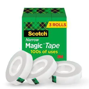 Magic Tape, Invisible, Home Office Supplies and Back to School Supplies for College and Classrooms, 3 Rolls Magic Tape, Invisible, Home Office Supplies and Back to School Supplies for College and Classrooms, 3 Rolls