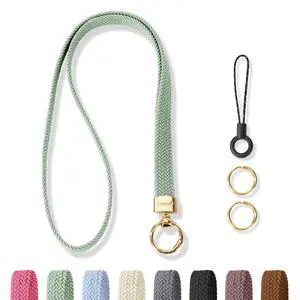 Stretchy Cute Lanyards for ID Badges, Thin Teacher Lanyard for Key, Long Neck Keychain ID Badge Lanyards for Women/Men (Sage Green) Stretchy Cute Lanyards for ID Badges, Thin Teacher Lanyard for Key, Long Neck Keychain ID Badge Lanyards for Women/Men (Sage Green)