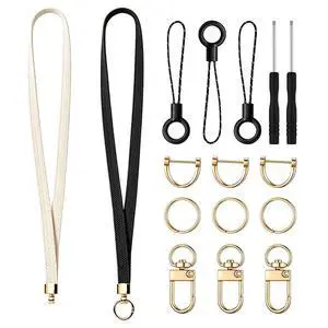 Stretchy Cute Lanyards for ID Badges, Pink & Beige Thin Teacher Lanyard for Keys, Long Neck Keychain Lanyard with Card Holder for Women Stretchy Cute Lanyards for ID Badges, Pink & Beige Thin Teacher Lanyard for Keys, Long Neck Keychain Lanyard with Card Holder for Women