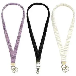 Stretchy Scrunchie Lanyard with ID Badges & Keys, Retractable Keychain Holder for Women Teacher, Nurse,Neck Lanyard for Keys Stretchy Scrunchie Lanyard with ID Badges & Keys, Retractable Keychain Holder for Women Teacher, Nurse,Neck Lanyard for Keys