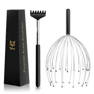 Head Massager 28 Fingers Scalp Massager Head Scratcher, Back Massage Back Scratcher, Stocking Stuffers for Scalp and Body Massage (Black) Head Massager 28 Fingers Scalp Massager Head Scratcher, Back Massage Back Scratcher, Stocking Stuffers for Scalp and Body Massage (Black)