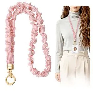 Scrunchie Teacher Lanyard for ID Badges Stretchy Neck Lanyards Key Scrunchie Teacher Lanyard for ID Badges Stretchy Neck Lanyards Key