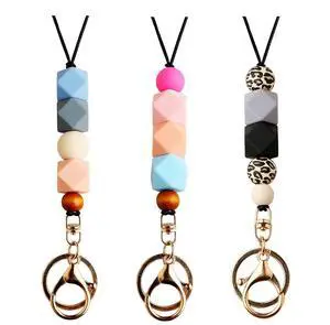 3PCS Teacher Breakaway Lanyards for Id Badges and Keys, Beaded Cute Badge Lanyards for Women Soft Nurse Necklace Boho Lanyards Fashion Silicone Bead Lanyard 3PCS Teacher Breakaway Lanyards for Id Badges and Keys, Beaded Cute Badge Lanyards for Women Soft Nurse Necklace Boho Lanyards Fashion Silicone Bead Lanyard