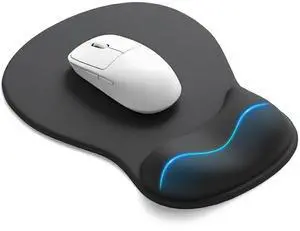 Mouse Pad with Gel Wrist Rest, Ergonomic Comfortable Computer Wrist Support for Laptop, Pain Relief Mousepad with Non-Slip PU Base for Office & Home (All Black) Mouse Pad with Gel Wrist Rest, Ergonomic Comfortable Computer Wrist Support for Laptop, Pain Relief Mousepad with Non-Slip PU Base for Office & Home (All Black)