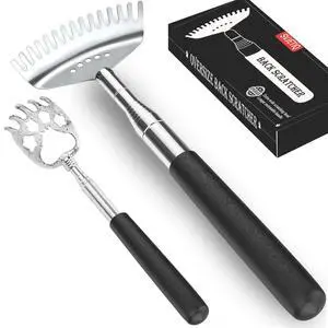Oversized Back Scratcher with 30" Handle, 2 Pack Different Extendable Back Massager Tool, Bear Claw & Oversized 15-Teeth Rake, Stocking Stuffers for Men & Women Oversized Back Scratcher with 30" Handle, 2 Pack Different Extendable Back Massager Tool, Bear Claw & Oversized 15-Teeth Rake, Stocking Stuffers for Men & Women