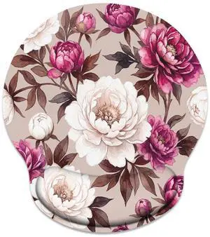 Ergonomic Mouse Pad with Wrist Support Peony Flower Non-Slip Rubber Base Mousepad for Home Office Gaming Working Computers Laptop Easy Typing & Pain Relief Ergonomic Mouse Pad with Wrist Support Peony Flower Non-Slip Rubber Base Mousepad for Home Office Gaming Working Computers Laptop Easy Typing & Pain Relief