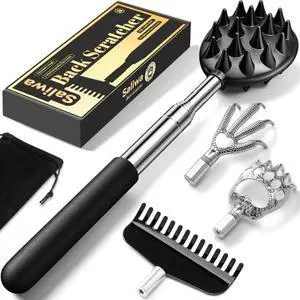Telescoping Back Scratcher with 4Pcs Detachable Heads, Back Scratcher for Men/Women,Gift for Men,Dad Gifts Birthday Gifts for Husband, Men, Women, Him, Her Telescoping Back Scratcher with 4Pcs Detachable Heads, Back Scratcher for Men/Women,Gift for Men,Dad Gifts Birthday Gifts for Husband, Men, Women, Him, Her