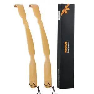 Back Scratcher, 2 Pack, 17-Inch Curved Bamboo Long Handle for Men & Women Back Scratcher, 2 Pack, 17-Inch Curved Bamboo Long Handle for Men & Women