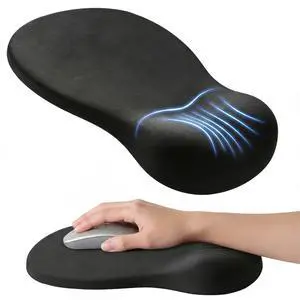 Ergonomic Mouse Pad with Wrist Rest, Memory Foam Wrist Support Mousepad with Non-Slip PU Base, Pain Relief Mouse Pads for Office Gaming & Home (Black) Ergonomic Mouse Pad with Wrist Rest, Memory Foam Wrist Support Mousepad with Non-Slip PU Base, Pain Relief Mouse Pads for Office Gaming & Home (Black)