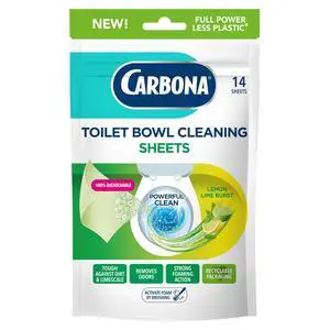 Toilet Bowl Sheets | Lemon Lime Scent | Powerful Toilet Bowl Cleaner | 14 Sheets | Less Plastic Waste Toilet Bowl Sheets | Lemon Lime Scent | Powerful Toilet Bowl Cleaner | 14 Sheets | Less Plastic Waste