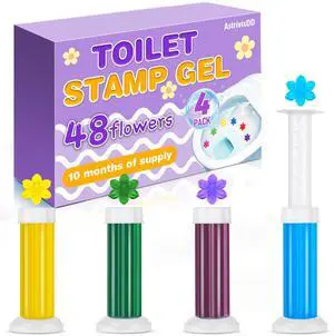 4 Pack Toilet Gel Stamp, 48 Stamps 4 Kinds Of Scent Toilet Bowl Cleaner Gel, Long-Lasting Flowers Shaped Bathroom Freshener, Keeps Toilet Fresh Fragrant and Clean 4 Pack Toilet Gel Stamp, 48 Stamps 4 Kinds Of Scent Toilet Bowl Cleaner Gel, Long-Lasting Flowers Shaped Bathroom Freshener, Keeps Toilet Fresh Fragrant and Clean